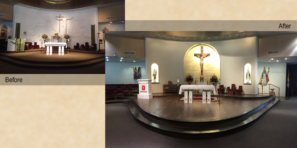 St. Clement of Rome Altar Renovations - Before and After (1)